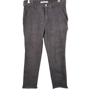 PacSun Carpenter Pants Jeans Size 29‎ Gray Frayed Hem Cropped Utility Pocket